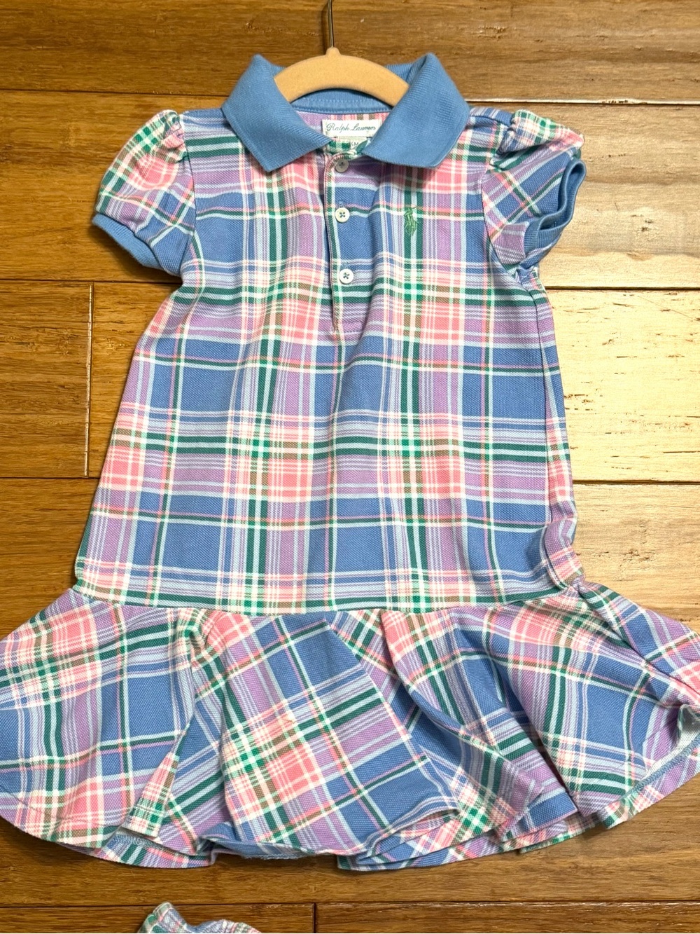 Ralph Lauren Plaid Polo Dress with Bloomers - Blue, Pink, Green